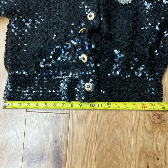 Vintage Neiman Marcus Black Sequin Cardigan/jacket XL - Picture 11 of 14
